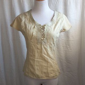 Eileen Fisher Green Short Sleeve Top Size PP